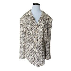 Talbots Boucle Silk Blend Blazer Size 24W Texture Jacket Midcentury Mad Men $212